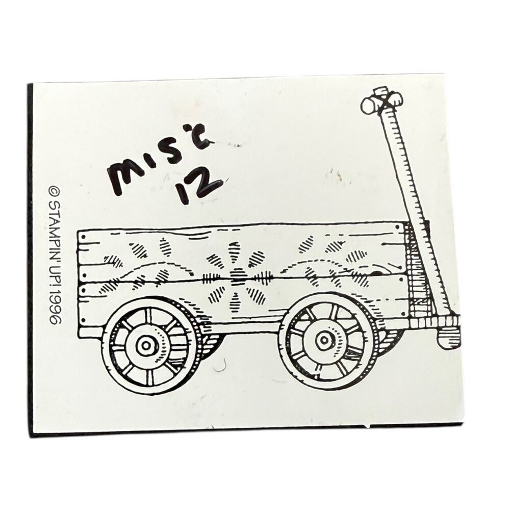 Stampin' Up! Vintage 1996 Pull Wagon Rubber Stamp